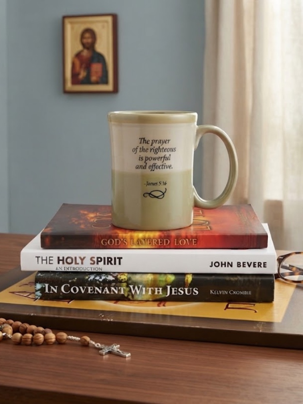 4 Religious Books and Prayer Mug